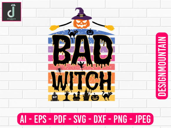 Halloween Sublimation Bad Witch Png for Crafts and Graphics