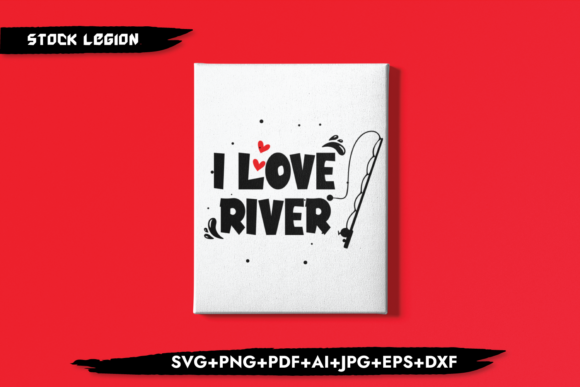 I Love River Graphics for Crafts and Branding