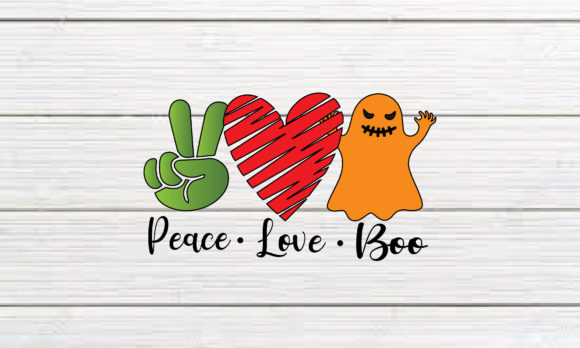 Peace Love Boo Halloween Sublimation Graphics for Crafts