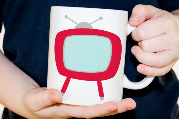 Retro TV Graphic Design Asset for Crafts and Creative Projects