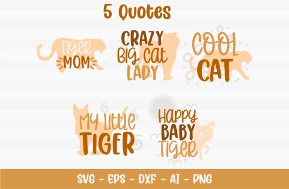 Tiger Animal Quotes Graphics for Crafts
